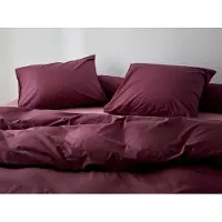 Yumeko Dekbedovertrek set Gewassen Percal Katoen 140x220 Paars - Eco, Bio & Fairtrade