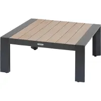 Hespéride Vierkante salontafel van aluminium met latten, ÉVASION