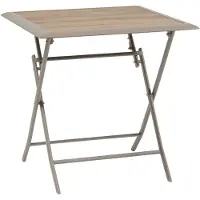 Hespéride Opvouwbare tuintafel voor 2 personen van aluminium en glas met houtlook AZUA