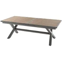 Hespéride Uitschuifbare tuintafel voor 10 personen van aluminium met houtlook AXIOME