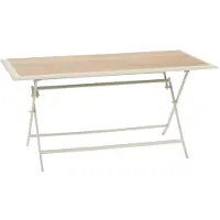 Hespéride Opvouwbare tuintafel voor 6 personen van aluminium en glas met houtlook AZUA