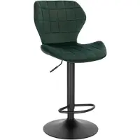 OEM Barstoel Deluxe Set - In hoogte verstelbaar - Donkergroen - Keukenstoel - Met rugleuning - Bekleed met fluweel