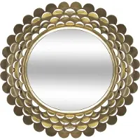 Atmosphera Spiegel Wanddecoratie flower gold - Dia 91 cm - Metaal goudkleurig - Wandspiegel
