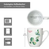 MamboCat Set van 6 koffiemokken eucalyptus wit