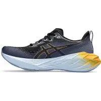 Asics Novablast 4 - Heren Sportschoen/Sneaker - Zwart/Geel/Wit - Maat 46.5