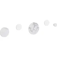 Mazazu MIRA Home - Wandhaak - Wandknoppen - Kapstok - Wandkapstok - Wanddecoratie - Set van 5 - Industrieel - Marmerlook - Wit