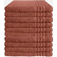 Byrklund Badhanddoek - Set van 10 - Hotelkwaliteit - 100% katoen (BCI) - 500 g/m² - 70x140 cm - Terra