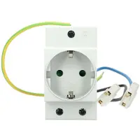 Emat wandcontactdoos DIN-rail 16A 2,5 modulen randaarde (E10124S) - wandcontactdoos modulair