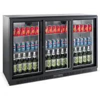 CombiSteel Barkoelkast - 330L - Zwart - Schuifdeuren - Statisch + Ventilator - 1350x520x900mm - Horeca Koelkast