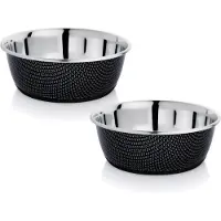 Adori Rvs Voerbak Non-Slip Zwart - Hondenvoerbak - 2 x 20.5 cm