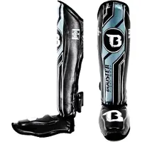 Booster Fight Gear V9 Scheenbeschermers – Professionele Bescherming – Zwart/Grey-Maat L