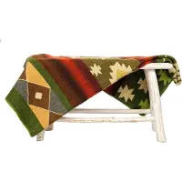 EcuaFina Alpaca native blanket Mini Quilotoa Green - 110 x 205 cm