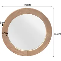 Starfurn Ronde spiegel Dide Naturel Mangohout 40 cm