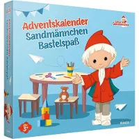 Invento 67360 - Adventskalender "Sandmännchen", knutselplezier, 24 knutselprojecten en voorleesverhalen tot Kerstmis, geschikt voor kinderen vanaf 3 jaar