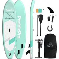 LifeGoods SUP Board - Allround Compact - 100 KG Draagkracht - Opblaasbaar - Compleet SUP pakket - Pastelgroen