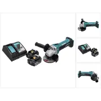 Makita DGA 452 RF accu haakse slijper 18 V 115 mm + 2x accu 3,0 Ah + oplader