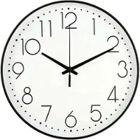 HomeShopXL HSXL Wandklok - 30 cm - Stil Quartz Uurwerk - Zwart / Wit - HSM001 - Analoog