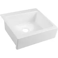 Hak Arya Keramische spoelbak met kraangat 66x62cm, wit