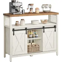 Vasagle Dressoir met 2 schuifdeuren, vintagewit