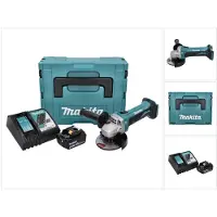 Makita DGA 452 RG1J accu haakse slijper 18 V 115 mm + 1x accu 6,0 Ah + oplader + Makpac