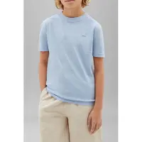 Calvin Klein T-shirt - lichtblauw Jongens/Meisjes Katoen Ronde hals Effen - maat 176