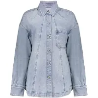 Geisha Jeans Overshirt Stones Bleached Denim Stones Size: XXL | Button-Down Shirts Outlet | Dames | Blauw
