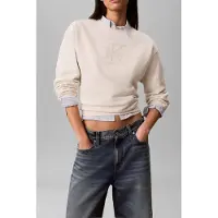 Calvin Klein Jeans Sweatshirt 'Textured Embroidery' wit / offwhite
