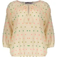 Geisha Top Ecru/green/blush Size: M | Long-Sleeved Tops Outlet | Dames | Groen