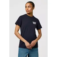 Wrangler Sign Off Tee Dark Navy Blue Maat: XS | Tops Outlet | Dames | Blauw