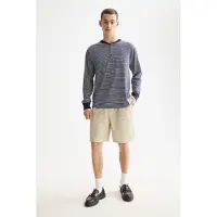 Scotch & Soda Relaxed Fit Striped Henley Navy/white Stripe Maat: XXL | Longsleeves Outlet | Heren | Blauw
