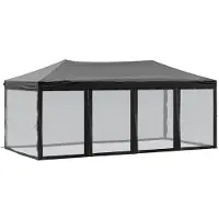 vidaXL Partytent inklapbaar met zijwanden 3x6 m zwart