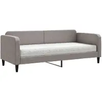vidaXL Slaapbank met matras 80x200 cm stof taupe