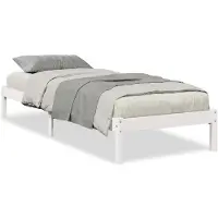 vidaXL Bedframe extra lang zonder matras grenenhout wit 90x210 cm