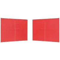 vidaXL Partytent zijwand, 2 stuks, 300 x 195 cm, rood, PE en staal