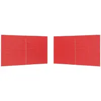 vidaXL Party Tent Zijwand 2 st 400 x 195 cm Rood PE en staal