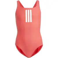 Adidas 3 Stripes Swimsuit Rood 4-5 Years Meisje