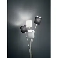 Perenz Staande lamp van geborsteld chroommetaal, elegante staande lamp voor interieurverlichting, modern design, hoogte 160 cm, 4 x E14 fitting
