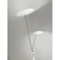Perenz LED-vloerlamp van wit metaal en gepolijst chroom, dubbele lichtopbrengst 28 W + 5 W, 3000 K, dimbaar, modern design, hoogte 183 cm -