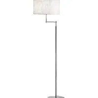 Perenz Standaardlamp van gepolijst chroommetaal met een witte stoffen kap, E27-fitting, maximaal 40 W, elegant design voor binnenshuis, hoogte 160 cm -