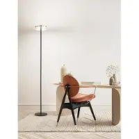 Perenz LED-vloerlamp, 20 Watt, dubbele lichtopbrengst, metalen en aluminium constructie, borosilicaatglas, glanzend goud en mat zwart, hoogte 180 cm -