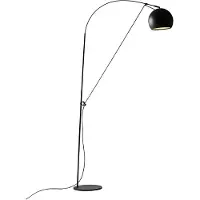 Perenz - Metalen vloerlamp, zwart, diameter 30 cm, in hoogte verstelbaar tot 274 cm