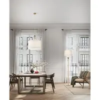 Perenz Vloerlamp van geborsteld messing en meerkleurige keramiek, lampenkap Havana, hoogte 170 cm, 1x E27, klassiek-elegante stijl -