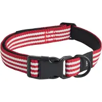 HAY Dogs Collar Flat Halsband M|L | Red and white stripe