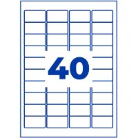 Avery Gekleurde etiketten, afneembaar L6041-20 A4 Geel 4,57 x 2,12 cm 20 Vellen à 48 Etiketten