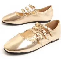 Montevita (Gouden, 32) Casual Mary Jane Schoenen Voor Meisjes. Ballekid 96994