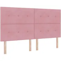 vidaXL LED Hoofdbord met LED-stripverlichting Roze 180 cm Fluweel
