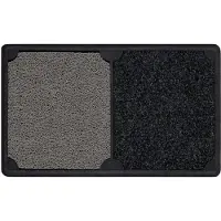 Rugsx BH DM002 Duo deurmat met vervangbare reinigingsinzet, antislip, buiten, binnen - zilver 50x80 cm