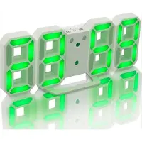 HomeShopXL Digitale LED Klok Wekker met Groen Licht - op USB (incl.) - Tafelklok voor Slaapkamer - Game Kamer - 24 x 9,4 x 1,7 cm - W1005GR - met Temperatuur, Datum en AM en PM weergave