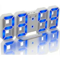 HomeShopXL Digitale LED Klok Wekker met Blauw Licht - op USB (incl.) - Tafelklok voor Slaapkamer - Game Kamer - 24 x 9,4 x 1,7 cm - W1005BL - met Temperatuur, Datum en AM en PM weergave