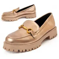 Montevita (Goud, 37) Damesloafers Met Plateauzool. Macca3 96607